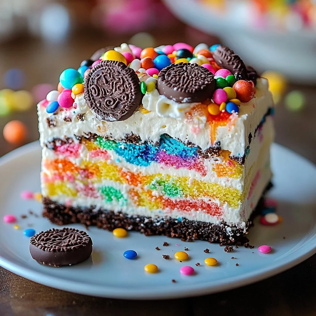 No-Bake Funfetti Oreo Icebox