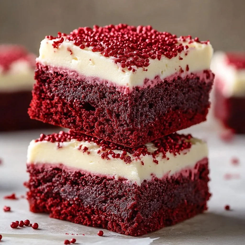 Red Velvet Brownies with Cream Cheese Frosting