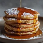 Delicious Spanish churro-inspired pancakes stacked on a plate.