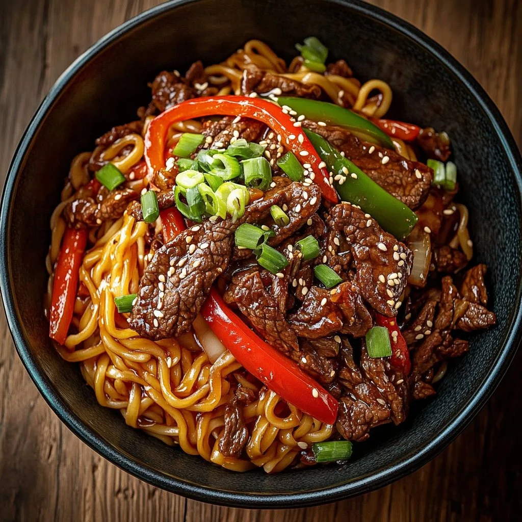 Spicy Korean Gochujang Beef Noodles
