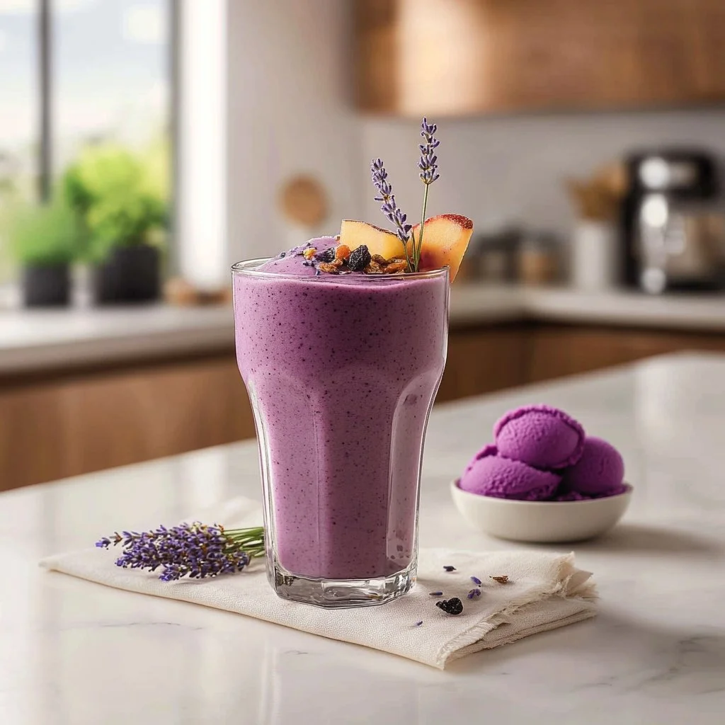 Whimsical Purple Sweet Potato Smoothie with Lavender Infusion